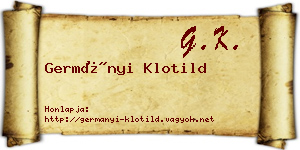 Germányi Klotild névjegykártya